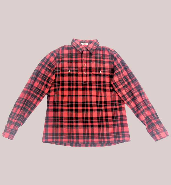 Two-pocket chequered long-sleeve shirt