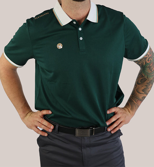 Men's Contrast Polo Dark Green
