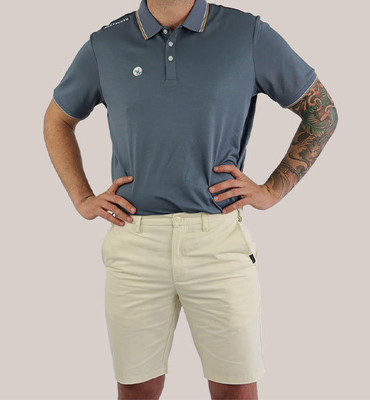 Men's Contrast Polo Grey