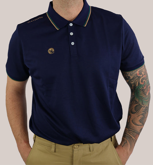 Men's Contrast Polo Navy