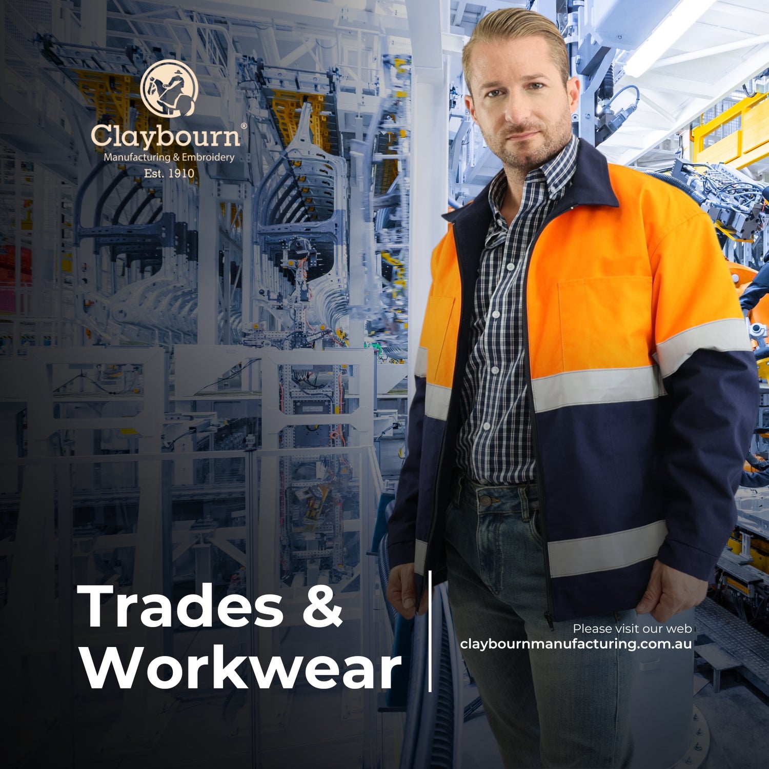 Claybourn poster with a male model