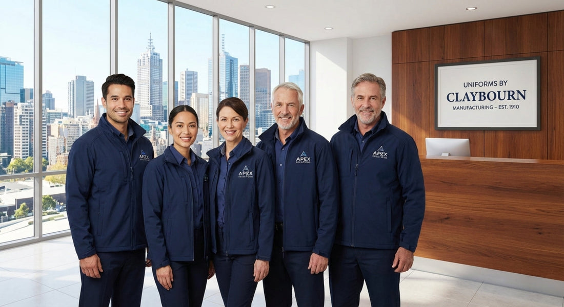 Custom corporate uniforms manufactured by Claybourn Manufacturing Australia