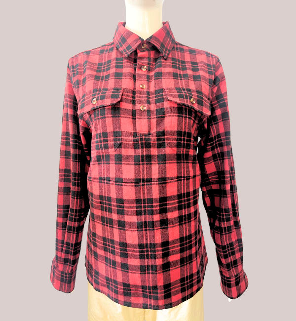 Two-pocket chequered long-sleeve shirt