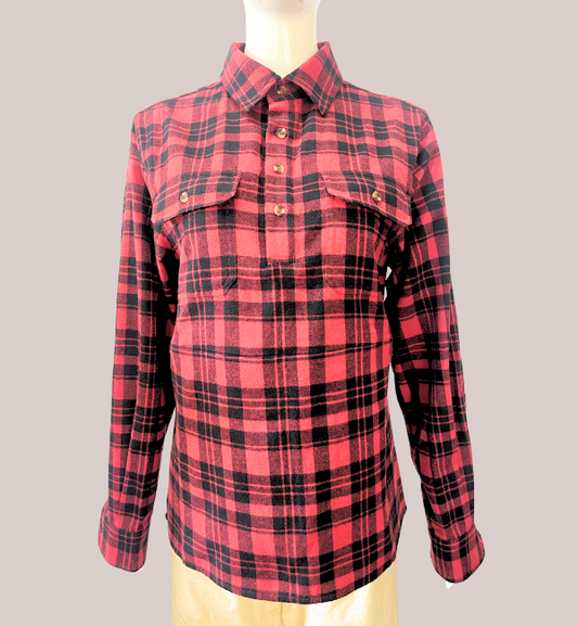 Two-pocket chequered long-sleeve shirt