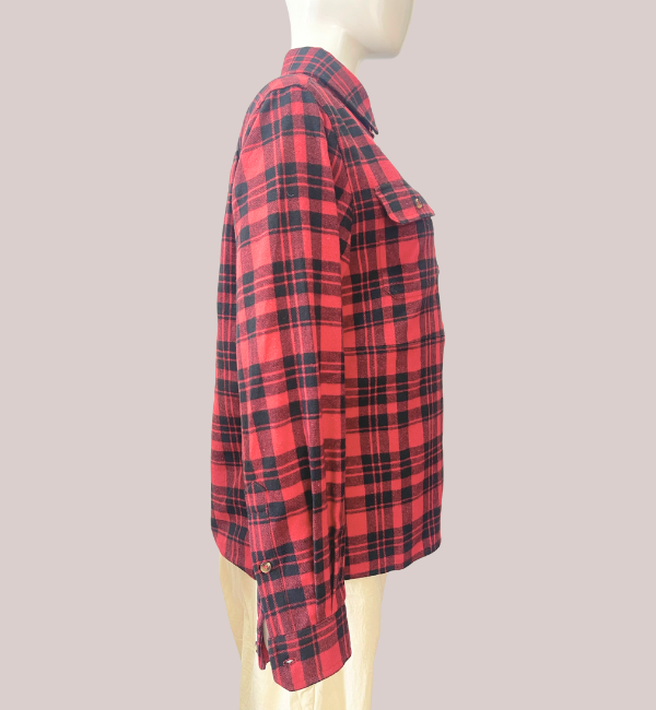 Two-pocket chequered long-sleeve shirt