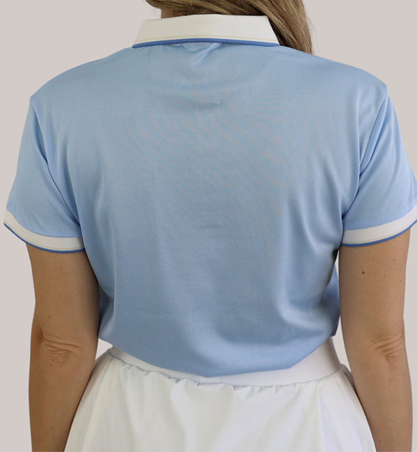 Women’s Contrast Polo Baby Blue