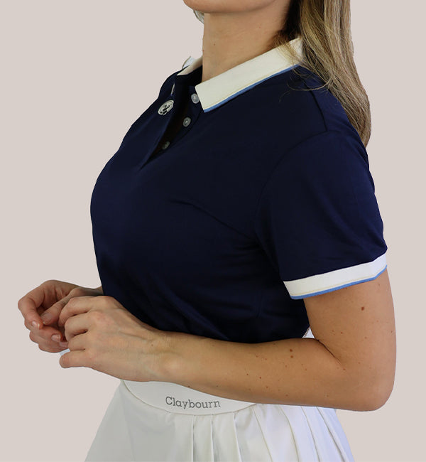 Women’s Contrast Polo Navy Blue