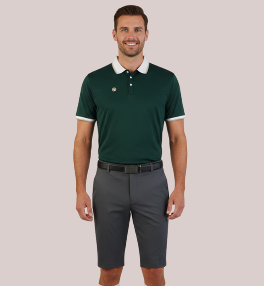 Men's Contrast Polo Dark Green