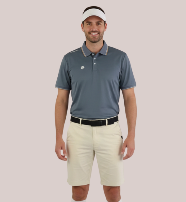 Men's Contrast Polo Grey