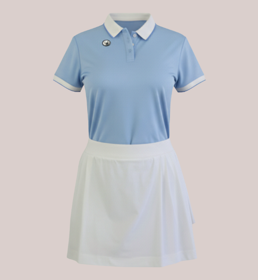 Women’s Contrast Polo Baby Blue