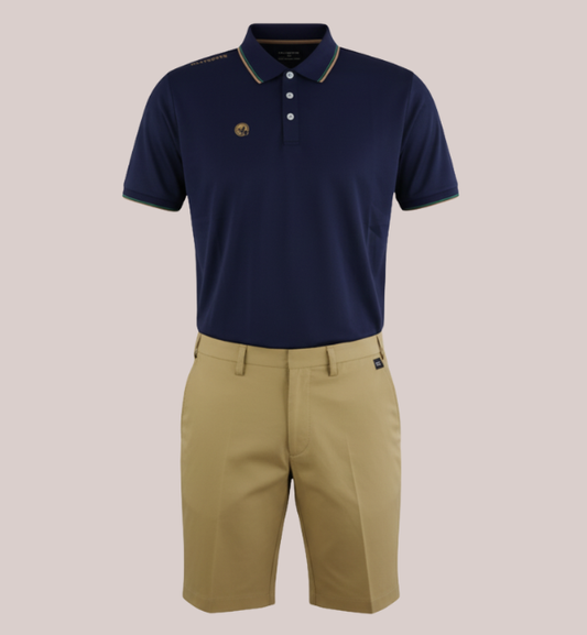 Men's Contrast Polo Navy