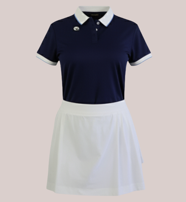Women’s Contrast Polo Navy Blue