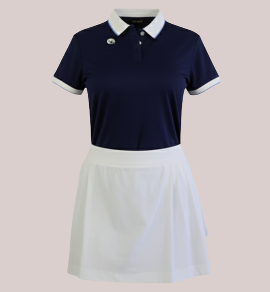 Women’s Contrast Polo Navy Blue