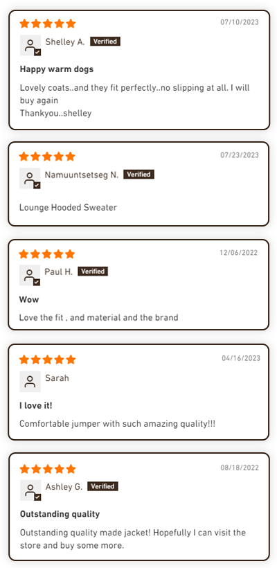 5 star customer Reviews