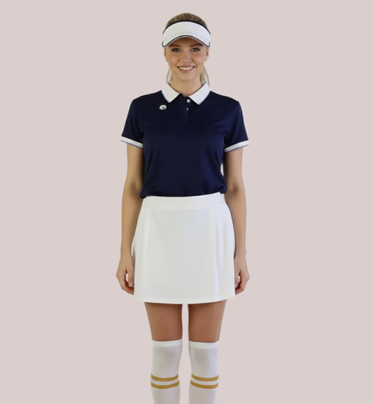 Women’s Contrast Polo Navy Blue